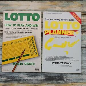Lotto Planner and How to Play and Win by Robert Serotic 1989 Vtg PB Set‎ of 2
